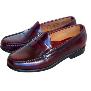 G.H. Bass Burgundy Oxblood Leather Penny Loafers